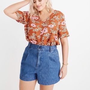 Madewell Pleated Denim Shorts size 12